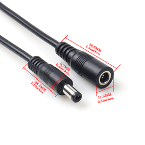 Câble d'extension d'alimentation DC 5.5*2.1mm 3A 20AWG mâle à femelle <span class=keywords><strong>2m</strong></span> pour moniteur de lampe à LED - Product Image 2
