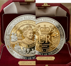 Pièce de monnaie commémorative plaquée or du 100e anniversaire de la <span class=keywords><strong>reine</strong></span> Elizabeth II, souvenir royal britannique de collection, vente en gros - Product Image 2
