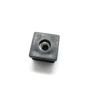 30mm*30mm M8 Square Plastic Pipe Plug Furniture Foot End Plug with Nut