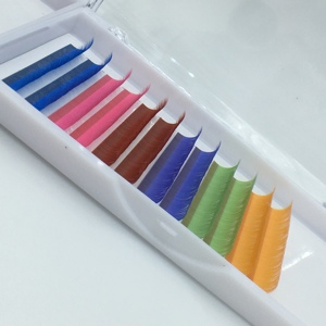 Extensions de cils plates colorées DRAGONLASH Premium 0.15, plateaux de cils classiques colorés, extensions de cils individuels éllipse fendues - Product Image 6