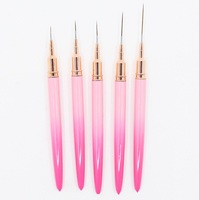 1Pc Set Kuas Liner Kuku Metalik Gradasi, Kuas Stripper Bulu Ultra Tipis, Pena Nail Art, Kuas Gambar Gel UV untuk Garis-garis, Bunga, dan Strip