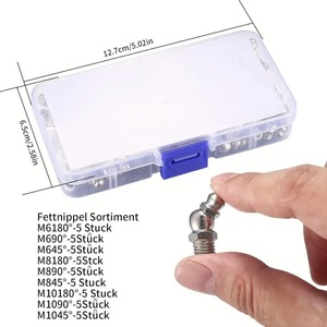 Conectores de Engrasadores Métricos M6 M8 M10 en Ángulo de 45, 90 y 180 Grados, Juego de 60 Piezas para Pistolas de Engrase - Product Image 5