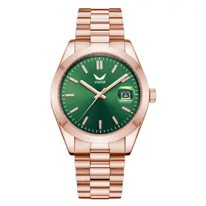 Hot Sale Rose Gold 5atm Waterproof Luminous Pointers Green Face Watches Customizable Automatic Mechanical Watch Men