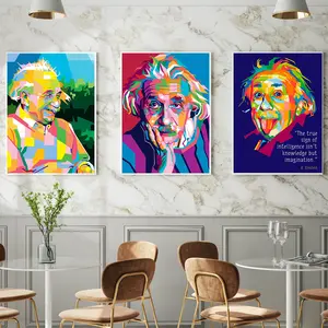 Wohnzimmer HD gedruckt moderne Straße Leinwand Einstein Poster Drucke Bilder Einstein Graffiti Wand kunst