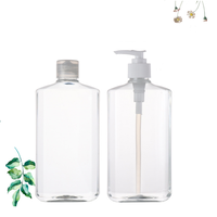 Botol sabun cair botol hewan peliharaan 500ml 300ml 250 l 1 Liter transparan bahu bulat plastik kustom pabrik