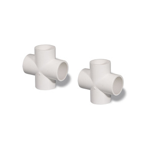 Raccord en croix égal à 4 voies en <span class=keywords><strong>PVC</strong></span> personnalisé - Connecteur de tuyau d'irrigation et d'alimentation en eau - Product Image 2