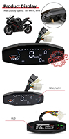 Speedometer Digital Motor Plastik 12V Baru, Panel Instrumen LED, Pengukur Kecepatan 0-140km/jam, Cangkang Hitam untuk Berkendara di Luar Ruangan
