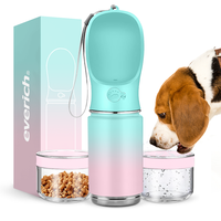 Bouteille d'eau pour chien en acier inoxydable anti-fuite 2 en 1 14oz 18oz 22oz avec distributeur d'eau pour animaux de compagnie pour la marche