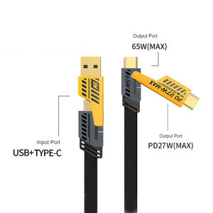 สายชาร์จ USB ไนล่อนอัลลอยซิงค์4 In1 PD 65W สายชาร์จ USB อเนกประสงค์สำหรับชาร์จ iPhone Type-C สำหรับ iPhone - Product Image 2