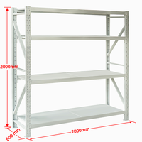 Étagère de stockage industrielle à 4 niveaux, capacité 500 kg, en acier, pour entrepôt, fabrication OEM