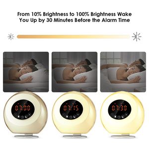Bé người lớn ngủ Viện trợ tiếng ồn Trắng Loa FM Đài phát thanh đồng hồ báo thức ánh sáng ban đêm Mặt Trời Mọc hoàng hôn mô phỏng cho phòng ngủ thức dậy ánh sáng - Product Image 4