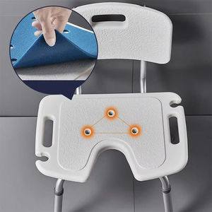 Sgabello <span class=keywords><strong>da</strong></span> doccia antiscivolo regolabile in altezza panca attrezzo-assemblaggio senza <span class=keywords><strong>ausili</strong></span> <span class=keywords><strong>da</strong></span> <span class=keywords><strong>bagno</strong></span> con schienale - Product Image 5