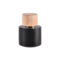 Couleur noir mat forme ronde 30ml 50ml 100ml pompe pulvérisateur bouteille en verre fine atomiseur bouteille avec bouchon