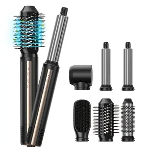 2024 New Electric Straightener Curler Hot Air Brush Blow Dryer 6 in 1 Hair Styler 1400W Hair Dryer Brush Styling Toot Set