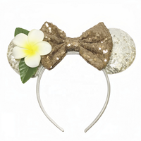 Bandeau à sequins et oreilles Offre Spéciale souris pour femmes Bandeau à fleurs et feuilles Coiffure de festival
