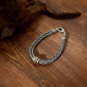 Nuovo Braccialetto Quadrato Retrò Personalizzato con Coda di <span class=keywords><strong>Volpe</strong></span> Intrecciata a Mano, Accessorio in Stile Hip-hop per Uomo - Product Image 4