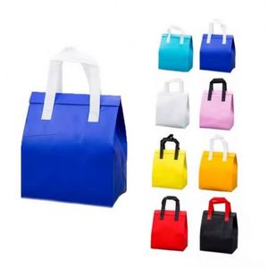 Sac isotherme de pique-nique et de courses en non-tissé avec logo personnalisé, toutes tailles, en feuille d'aluminium, style doré - Product Image 5