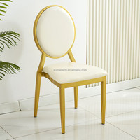 Chaise de salle à manger modulaire d'extérieur de luxe, empilable et confortable, style antique, en cuir et métal, personnalisée pour hôtel