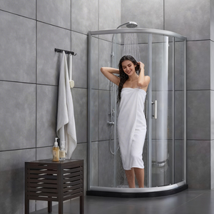 Mampara de ducha moderna con puerta corredera para hotel de lujo, con estructura metálica completa y cristal templado, cabina de baño de vapor. - Product Image 3