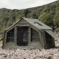 8.0 Tente de Camping de Luxe Verte en PVC, Gonflable à Air, Quatre Saisons, Étanche pour Extérieur, Meilleure Vente