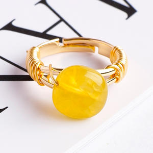 Vente en gros de mini-bagues en pierres naturelles roulées, bijoux en pierres précieuses, cadeaux de guérison pour hommes et femmes - Product Image 3