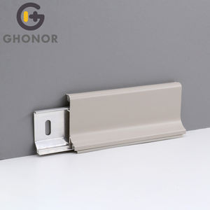 Moulure à insertion en caoutchouc Plinthes décoratives en aluminium blanc Plinthes de salon Carreaux de céramique Panneaux muraux Plancher en bois - Product Image 2