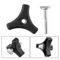 1 jeu de poignées triangulaires pour guidon, bouton de roue et boulons de fixation de remplacement pour Honda et de nombreux autres accessoires de tondeuse à gazon