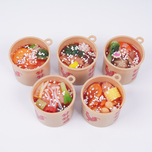 Simulated food-shaped chicken keychain, creative handmade corn and shrimp bucket bag charm, <b>claw</b> <b>machine</b> <b>toy</b> - Product Image 5