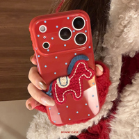 Nouvelle coque de protection magnétique antichoc en TPU tressé bleu et rouge éclatant pour iPhone 15/16/17 Pro Max