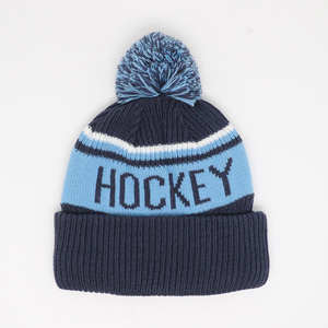 Hot Mùa Đông Ấm Áp Tùy Chỉnh Acrylic Dệt Kim Jacquard Thêu Vá Logo Toques Pom Pom Đan Bobble Beanie Hat Cho Nam Giới Phụ Nữ - Product Image 3