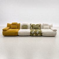 Canapé modulaire sectionnel avec ottoman - Ensemble de canapés en tissu moderne avec modules multicolores personnalisables pour salon