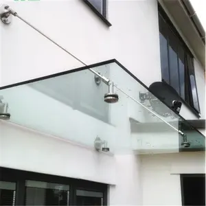 curved outdoor residential acrylic aluminium tempered laminated glass roof stainless steel door canopy system