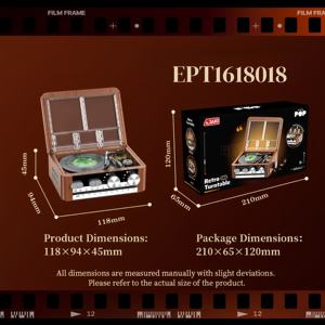 กล้องถ่ายรูป EPT Retro Building <span class=keywords><strong>Block</strong></span> พร้อมเครื่องเล่นไวนิล เครื่องฉายภาพยนตร์ ตู้เกมอาร์เคด ของเล่นประกอบเอง DIY ของขวัญสำหรับเด็ก - Product Image 3