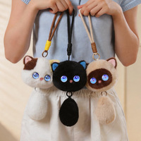Porte-clés en peluche chat intelligent IA en plastique ABS, jouet interactif vocal 80 langues, poupée de chat interactive, style dessin animé, pendentif de sac portable