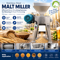 Moulin à malt en acier inoxydable avec rouleau réglable pour le broyage de l'orge, du blé, du malt, la brasserie et le traitement des céréales
