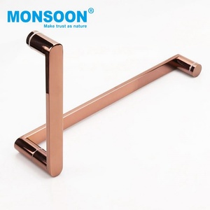 Poignée de porte de douche moderne en acier inoxydable finition argent sable, longue poignée carrée pour bâtiment de bureaux, vente en gros d'usine - Product Image 4