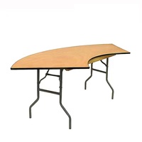 Table de salle à manger pliante traditionnelle en contreplaqué en forme de serpent de 48 pouces pour hôtel, extérieur et mariage