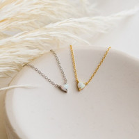 Dainty mignon coeur forme bijoux 925 argent sterling opale coeur pendentif collier en gros
