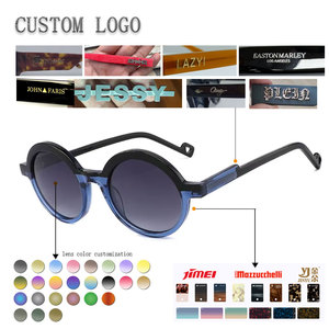<b>Round</b> <b>Sunglasses</b> Full Rim Blue Tortoise Frame UV400 Protection Unisex Adult Sun Protection - Product Image 2