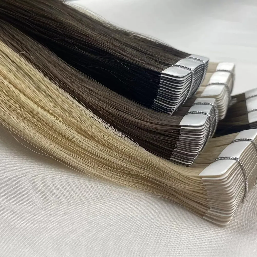 Wholesale 100 Human Hair Extensiones De Cabello 100humano Remmy Adhesive 22 Inches Blonde Russian Raw Remy Tape Hair Extension