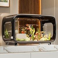 Nouvel aquarium créatif en plastique de luxe léger avec couvercle, pour aménagement paysager écologique, haute perméabilité, anti-chute, pour bureau, vente en gros