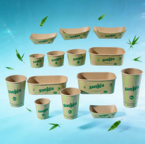 Eco friendly stampato usa e getta da asporto scatole di cibo in carta kraft da asporto - Product Image 1