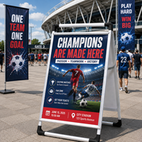 Stand Poster Komersial dengan Pegangan Bawa Terintegrasi untuk Pintu Masuk Toko