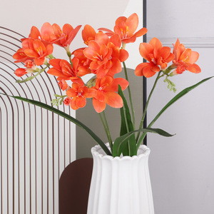 QIHAO Artificial Freesia <b>Silk</b> <b>Flowers</b> Multicolor High Simulation Plastic Home Wedding Decoration - Product Image 2