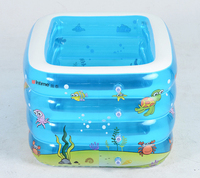 Piscine gonflable à 4 anneaux de forme carrée pour bébé, vente en gros à usage domestique