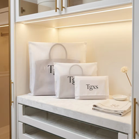 Pochette cadeau en tissu de marque premium avec logo personnalisé, enveloppe en toile de coton avec rabat, sac anti-poussière pour sac à main, vêtements, chaussures, emballage
