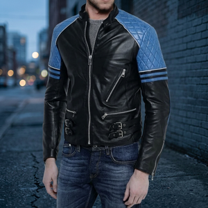 Chaqueta de Cuero de Oveja Unisex 100% Genuina BS International, Impermeable, Cortavientos, Transpirable, para Motociclistas, Invierno, Aire Libre - Product Image 1