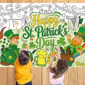 Affiche géante <span class=keywords><strong>à</strong></span> colorier personnalisable (image/taille) pour <span class=keywords><strong>la</strong></span> Saint-Patrick – Nappe et bannière DIY pour <span class=keywords><strong>la</strong></span> fête irlandaise, décoration murale artistique - Product Image 2