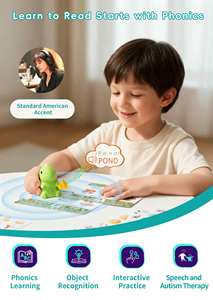 Stylo parlant dinosaure avec cartes phonétiques, jouets Montessori <span class=keywords><strong>ABC</strong></span> 123 Ensemble d'apprentissage pour enfants 36M+ - Product Image 3