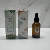 Bouteille Compte-Gouttes en Verre Noir Mat pour Sérum Huile Essentielle Barbe Cheveux, OEM, Vente en Gros, 15ml, 20ml, 30ml, 50ml, 100ml, avec Boîte en Papier